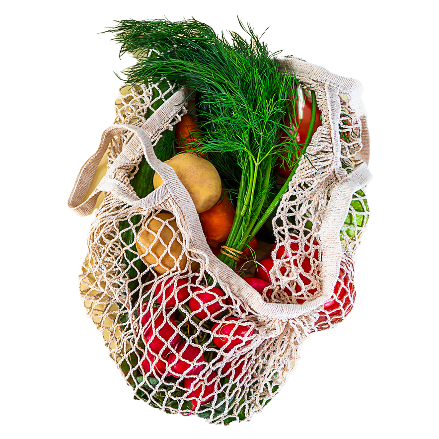 Un tote bag contenant des fruits et légumes moches